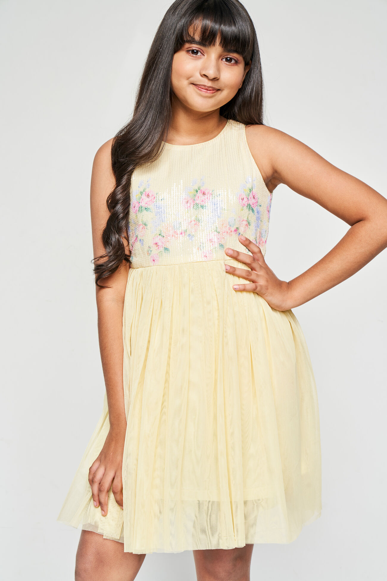 Spreading Sunshine Fit And Flare Dress, Yellow, image 1